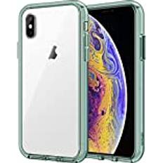 Skal för iPhone XS och iPhone X 5,8 Tums, Stötsäker, Genomskinlig Stötfångare Midnattsgrön