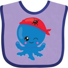 Blue Accessories Inktastic Pirate Octopus Blue Octopus With Red Pirate Hat Boys or Girls Baby Bib