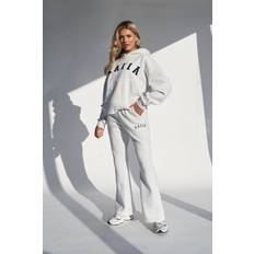 Grey - Joggers Trousers Kaiia Kaiia Wide Leg Sweat Pants In Grey Marl