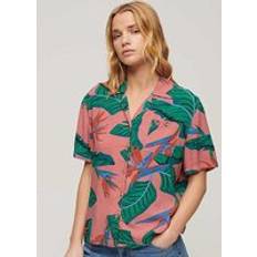 Superdry Dam Skjortor Superdry Beach Resort Shirt Pink Print
