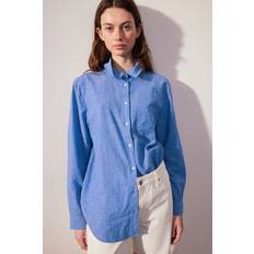 H&M Women Shirts H&M Ladies Blue Linen-blend shirt