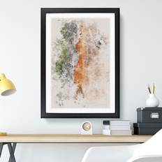 East Urban Home Aberdeen Beach in Scotland Watercolour Picture Graphic Framed Art
