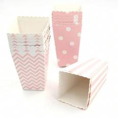 Cheap Gift Bags Shein New Striped, Ripple & Polka Dotted Popcorn Box For Festivals, Birthdays And Parties