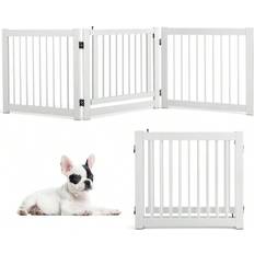 Shein Protective Gate Made Of Pine Wood, Playpen, Stair Gate, Foldable, Barrier, Dog Safety Gate, Door Safety Gate White