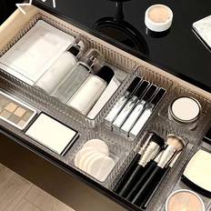 Shein 1pc Clear And Simple Desktop Makeup Tool Organizer Box With Compartments For Perfumes, Lipsticks, Eye Shadow, Make Up Brushes And Other Accessories