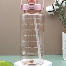 Pink Water Containers Shein 1pc 750ml 2L Large Capacity PC Water Bottle, Sports And Fitness Portable Straw Cup, Suitable For Home And Outdoor Travel