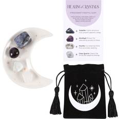 Black Figurines Something Different of 4 Healing Crystals With Trinket Dish Love Healing Figurine
