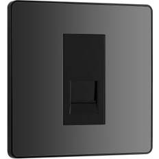 BG Evolve Secondary Black Chrome Single Telephone Socket