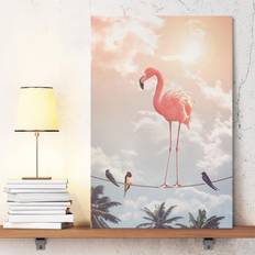 Rosa Bilder Klebefieber Tableau sur toile Ciel avec flamant rose Bild