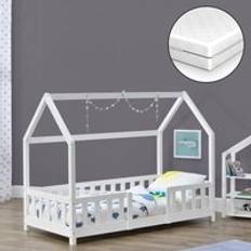 Lettini per bambini [en.casa] Letto per Cameretta Sisimiut a Forma di Casetta 80 x 160 cm