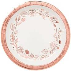 Rose Gold Disposable Plates Oriental Trading 8 Pc 7" Rose Gold Foil Floral Paper Dessert Plates