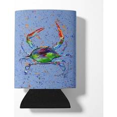 Kitchen Accessories Carolines Treasures Crab on Blue Can Insulator Hugger Bottle Cooler