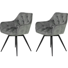 Upholstered Vintage Grey Esszimmerstuhl 82cm 2Stk.