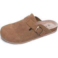 Slippers & Sandals TF Star Unisex Soft Footbed Clog Cow Suede Leather Clogs, Cork Clogs Shoes for Women Men