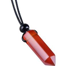 Magic Human Hexagonal Point Necklace - Red/Pearl