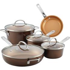 Ayesha Curry Home Collection Brown Sugar Cookware Set with lid 9 Parts