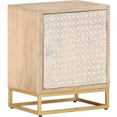 Cabinet Solid Mango Wood & Iron Legs, Ample Storage, Top