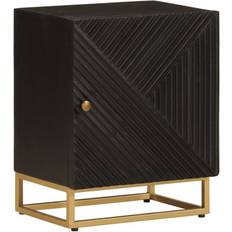 Cabinet Black Solid Wood Mango and Iron