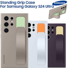 Samsung Galaxy S24 Ultra SM-S928B SM-S928B/DS Grip Case Shockproof Case Cover Detachable Strap Blå/Lilla/Kaffe