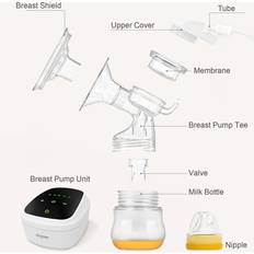 Electric Breast Pumps Tomtop Jms doopser DSP-8003D Double Electric Breast Pump for Breastfeeding Hands Free Breast Pump Modes &