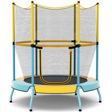 Costway 48 Inch Toddler Trampoline with Safety Enclosure Net-Yellow