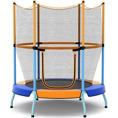 Costway 48" Toddler Trampoline with Safety Enclosure Net-Orange