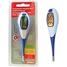 Gima BL3 digital termometer, 20 sekunder, stor skärm, flexibel spets, vattentät, retrobelysning, röd/orange/grön