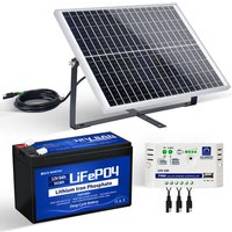 Eco-Worthy Solar Panel Kit 25W 18V Mono Solar pv Panel 25W with 10A Controller and 8Ah 12V Lithium Battery for Car rv Home Battery Charging