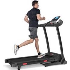 Folding Treadmill 3.0HP Walking Running Machine 1-16KM/H with 0-15% Auto Incline Black One Size