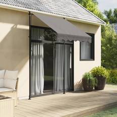 Polyester Patio Awnings Homie Retractable Awning Anthracite 150x150 cm Fabric and Steel