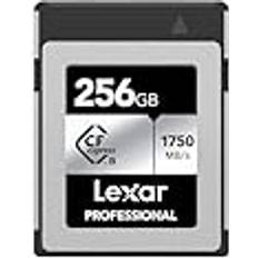 LEXAR Professional SILVER Series 256 GB CFExpress-kort, typ B CFE-kort upp till 1750 MB/s läsning, CF-kort antar PCIe Gen3x2, CF-minneskort kompatibelt med DSLR, bakåt med XQD-kamera