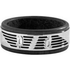 Argent - Homme Bagues Police Ring - Silver/Black