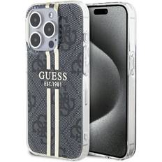 Guess Apple iPhone 15 Pro Handyhüllen Guess 4G Gold Stripe Hard Case for iPhone 15 Pro