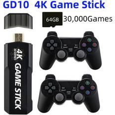 Game Consoles iKayaa GD10 Game Stick Built-in 30000 Games 64GB 2.4G Wireless Controller HD Retro Video Game Console 4k HD Video Game Console