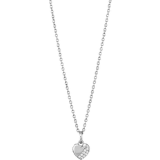 Siersbøl Heart Chain Necklace - Silver/Transparent