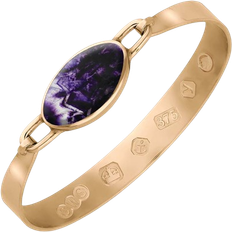 Or Rose Bracelets C. W. Sellors King's Coronation Wide Oval Bangle - Rose Gold/Purple