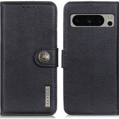 Google Pixel 8 Plånboksfodral Khazneh KHAZNEH Google Pixel 8 Plånboksfodral Cowhide Svart TheMobileStore Google Pixel 8 tillbehör