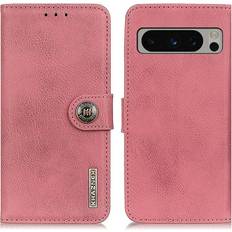 Google Pixel 8 Plånboksfodral Khazneh KHAZNEH Google Pixel 8 Plånboksfodral Cowhide Rosa TheMobileStore Google Pixel 8 tillbehör