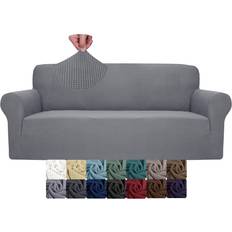 JIVINER High Stretch Couch Light Gray Loose Sofa Cover Grey (106.7x231.1cm)