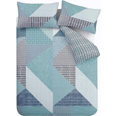 OEKO-TEX Bed Linen Catherine Lansfield Larsson Geo Reversible Duvet Cover Green (200x135cm)