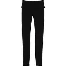 PINK Cotton Mid-Rise Foldover Leggings - Pure Black