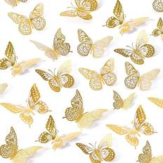 Saoropeb 3D Butterfly Gold Wall Decor 5x3" 48