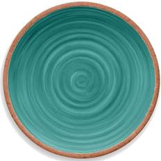 Purely Home Rustic Swirl Turquoise Melamine/Plastic Outdoor/Camping/BBQ Dinner Plate