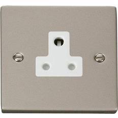 SE Home Pearl Nickel 1 Gang 5A Round Pin Socket