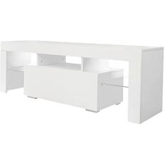 Modern tv stand HOUAGI Modern Entertainment Center White TV Bench 51.2x17.7"