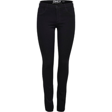 Skinny Jeans Only Rain Mid Waist Skinny Fit Jeans - Black Denim