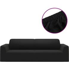 Poliéster Textiles vidaXL 3-Seater Funda de Sofá Suelta Negro