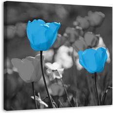 Pictures Blue Tulips Nature Plants Blue Art encadré 30x30cm