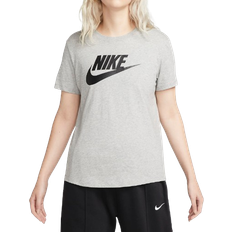 Nike Women's Sportswear Essentials Logo T-Shirt - Dark Grey Heather/White