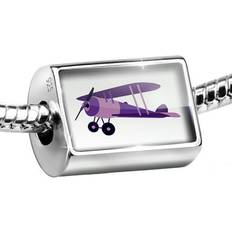 Children Charms & Pendants Neonblond Charm Kids Design Purple Airplane 925 Sterling Silver Bead